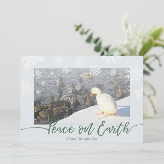 Peace on Earth Ducks Holiday Kaart (Staand voorkant)