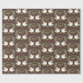 Peace on Earth Duiven Kerst Feestdagen CUSTOM Cadeaupapier (Vlak)