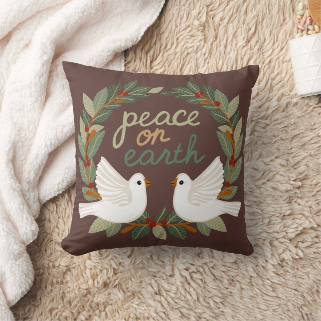 Peace on Earth Duiven Kerst Feestdagen CUSTOM Kussen (Deken)