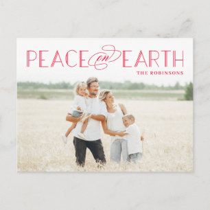 Peace on Earth Editable Color Holiday Briefkaart