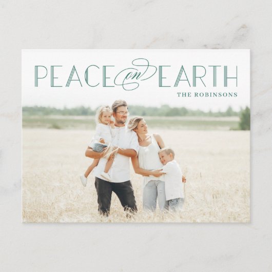 Peace on Earth Editable Color Holiday Briefkaart (Voorkant)