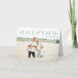 Peace on Earth Editable Color Holiday Photo Card Feestdagen Kaart