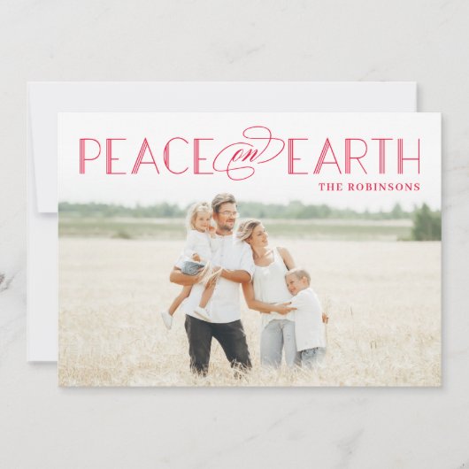 Peace on Earth Editable Color Holiday Photo Card Feestdagenkaart (Voorkant)