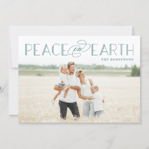 Peace on Earth Editable Color Holiday Photo Card Feestdagenkaart