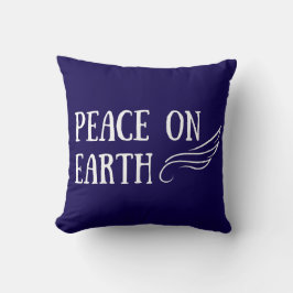 Peace on Earth Elegant Holiday Lettering Kussen