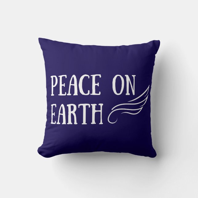 Peace on Earth Elegant Holiday Lettering Kussen (Voorkant)