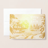 Peace on Earth Elk Scene Gold Foil Kaart (Voorkant met envelop)