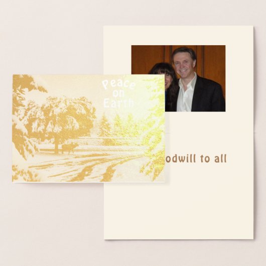 Peace on Earth Elk Scene Gold Foil Kaart (Display)