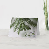 Peace on Earth Evergreen Branch Holiday Card Feestdagen Kaart (Voorkant)