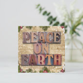 Peace on Earth Familie Foto Kerstmis Feestdagenkaart (Staand voorkant)