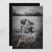 Peace on Earth Family Feestdagenkaart (Voorkant / Achterkant)