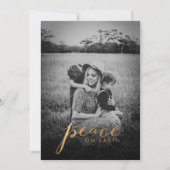 Peace on Earth Family Foto Kerstmis Feestdagenkaart (Voorkant)