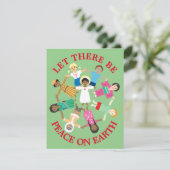 Peace on Earth Feestdagenkaart (Staand voorkant)