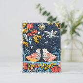 Peace on Earth, Feestvogels Natuur Folk Charm Feestdagenkaart (Staand voorkant)