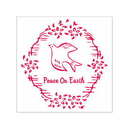 Peace on Earth Flower Christmas Christelijke duif Zelfinktende Stempel