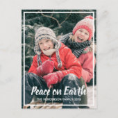 Peace on Earth Foto Feestdagenkaart (Voorkant)