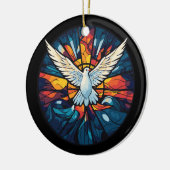 Peace on Earth Glas in lood Dove Christmas Design Keramisch Ornament (Links)