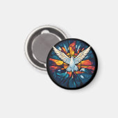 Peace on Earth Glas in lood Dove Christmas Design Magneet (Voorkant / Achterkant)