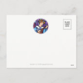 Peace on Earth glas-in-loodramen Kerstfeest briefk Feestdagenkaart (Achterkant)