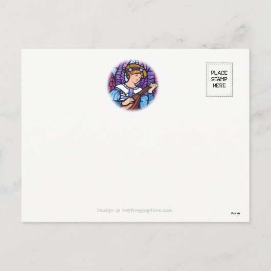 Peace on Earth glas-in-loodramen Kerstfeest briefk Feestdagenkaart (Achterkant)