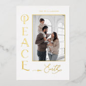 Peace on Earth Gold Foil Vakantie Kerst Kaart (Voorkant)
