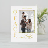 Peace on Earth Gold Foil Vakantie Kerst Kaart (Staand Voorkant)