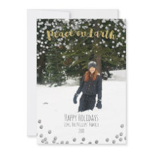 Peace on Earth Gold Silver Holiday - kerstfoto