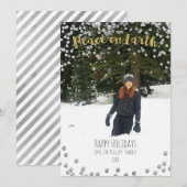 Peace on Earth Gold Silver Holiday - kerstfoto Feestdagenkaart (Voorkant / Achterkant)