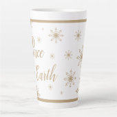 Peace on Earth Gold Stars Christmas Latte Mok (Voorkant)