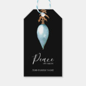 Peace on Earth Hand Painted Blue Waterverf Custom Cadeaulabel (Voorkant)
