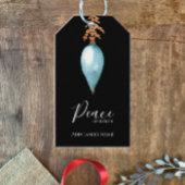 Peace on Earth Hand Painted Blue Waterverf Custom Cadeaulabel