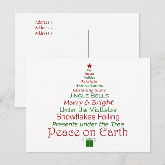 Peace on Earth Holiday Briefkaart (Voorkant / Achterkant)