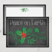 Peace on Earth Holiday Card | Faux-alkboard Feestdagenkaart (Voorkant / Achterkant)