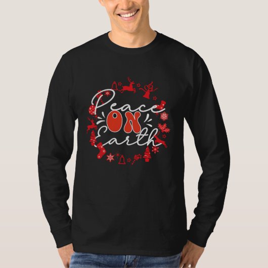 Peace on earth Holiday Christmas Xmas T-shirt (Voorkant)