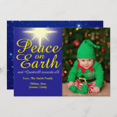 Peace on Earth Holiday-fotokaart Feestdagenkaart (Voorkant / Achterkant)