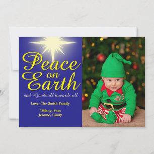 Peace on Earth Holiday-fotokaart Feestdagenkaart
