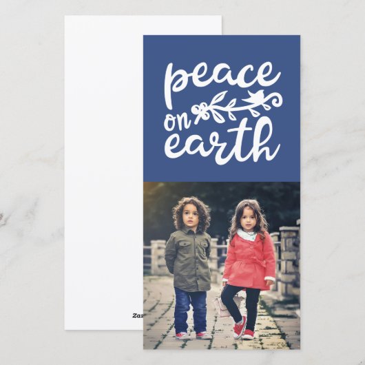Peace on Earth Holiday-fotokaart Feestdagenkaart (Voorkant / Achterkant)