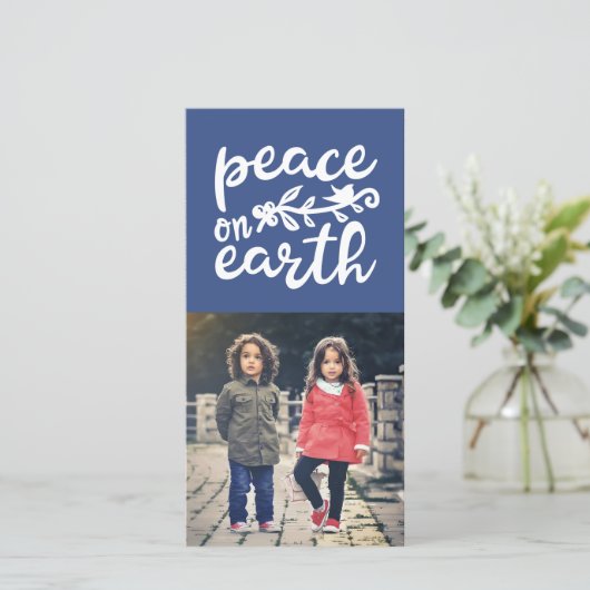Peace on Earth Holiday-fotokaart Feestdagenkaart (Staand voorkant)