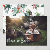 Peace on Earth Holiday-fotokaart Feestdagenkaart (Voorkant / Achterkant)