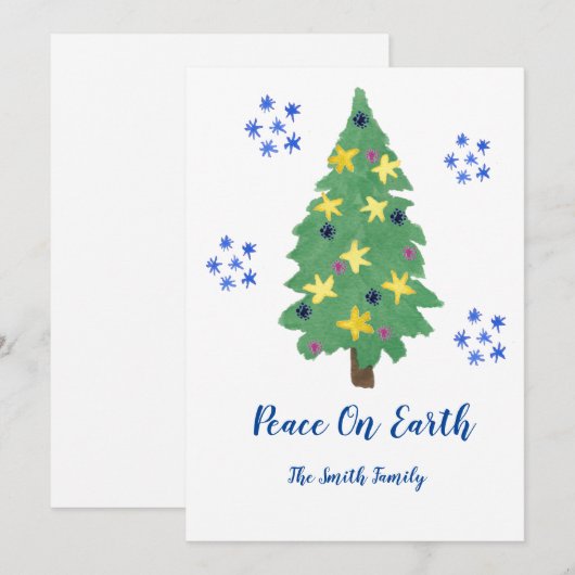 Peace On Earth Holiday Greeting Kaart (Voorkant / Achterkant)