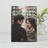 Peace on Earth Holiday Photo Card Feestdagenkaart (Staand voorkant)