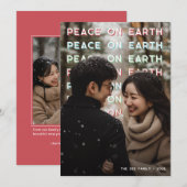 Peace on Earth Holiday Photo Card Feestdagenkaart (Voorkant / Achterkant)
