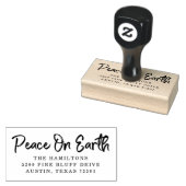 Peace on Earth Holiday Return Address Rubber Stamp Rubberstempel (Gestempeld)