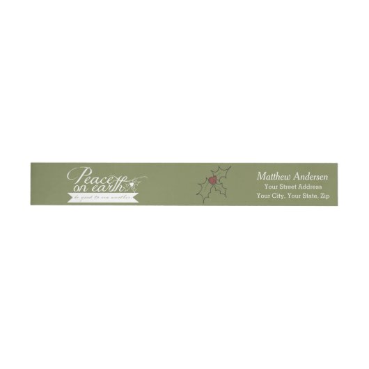 Peace on Earth Holiday Wraparound Address Label (Individueel)