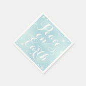 Peace on Earth Ice Blue Kalligrafie Script Vakanti Servet (Hoek)