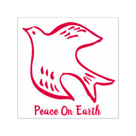 Peace on Earth Kerst Christelijke duif Zelfinktende Stempel