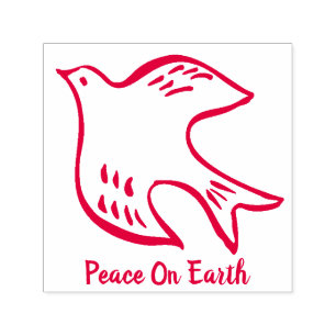 Peace on Earth Kerst Christelijke duif Zelfinktende Stempel