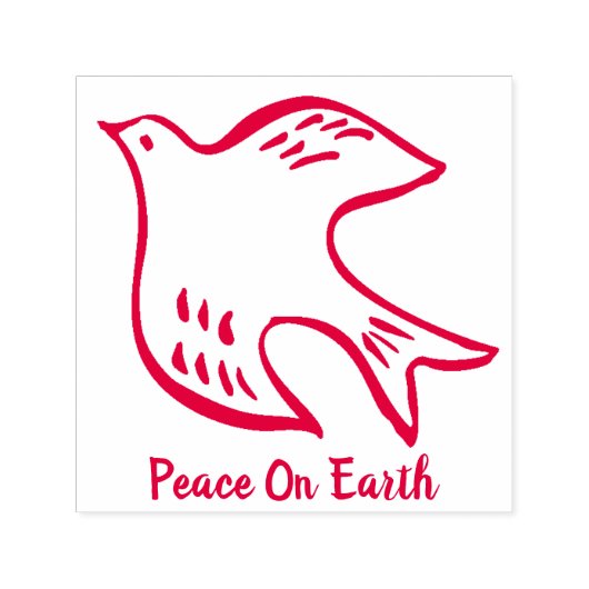 Peace on Earth Kerst Christelijke duif Zelfinktende Stempel (Design)
