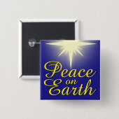 Peace on Earth kerstfeestdag Button (Voorkant /achterkant)