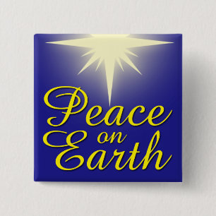 Peace on Earth kerstfeestdag Button
